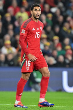 UEFA Uluslar Ligi sırasında Galler 'den Ben Cabango - Lig B - Grup 4 Maçı Galler' e karşı Karadağ Cardiff City Stadyumu, İngiltere, Cardiff, 14 Ekim 2024