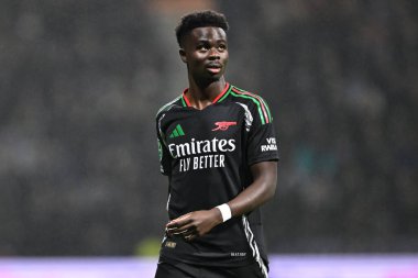 Arsenal 'den Bukayo Saka Carabao Kupası' nda son 16 maçta Preston North End, Deepdale, Preston, İngiltere 'de Arsenal' e karşı, 30 Ekim 2024