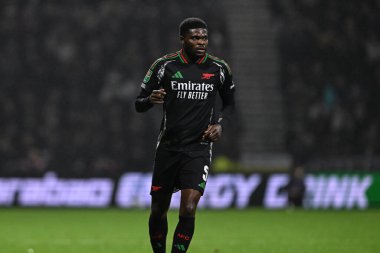 Arsenal 'den Thomas Partey Carabao Kupası son 16 maçında Preston North End, Deepdale, Preston, İngiltere' de Arsenal 'e karşı, 30 Ekim 2024