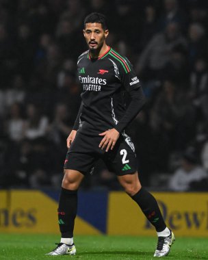 William Saliba of Arsenal during the Carabao Cup Last 16 match Preston North End vs Arsenal at Deepdale, Preston, United Kingdom, 30th October 2024 clipart