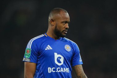 Leicester City 'den Jordan Ayew Carabao Kupası' nda son 16 maç Manchester United ile Leicester City arasında Old Trafford, Manchester, İngiltere 'de 30 Ekim 2024