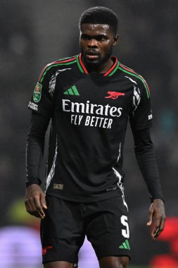 Arsenal 'den Thomas Partey Carabao Kupası son 16 maçında Preston North End, Deepdale, Preston, İngiltere' de Arsenal 'e karşı, 30 Ekim 2024