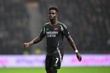 Arsenal 'den Bukayo Saka Carabao Kupası' nda son 16 maçta Preston North End, Deepdale, Preston, İngiltere 'de Arsenal' e karşı, 30 Ekim 2024