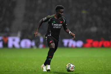 Arsenal 'den Bukayo Saka, Carabao Kupası' nda son 16 maçta Preston North End ile Deepdale, Preston, Birleşik Krallık 'ta 30 Ekim 2024' te karşı karşıya geldi.