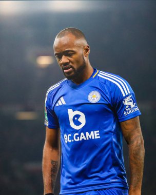 Leicester City 'den Jordan Ayew Carabao Kupası' nda son 16 maç Manchester United ile Leicester City arasında Old Trafford, Manchester, İngiltere 'de 30 Ekim 2024