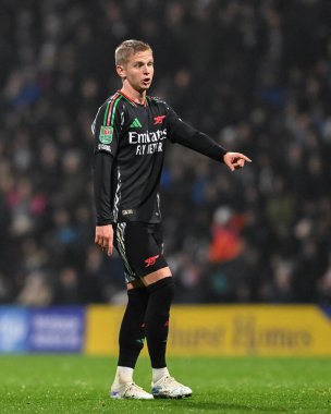 Arsenal 'den Oleksandr Zinchenko Carabao Kupası' nda antrenman yapıyor. Son 16 maç Preston North End 'e karşı Deepdale, Preston, İngiltere, 30 Ekim 2024