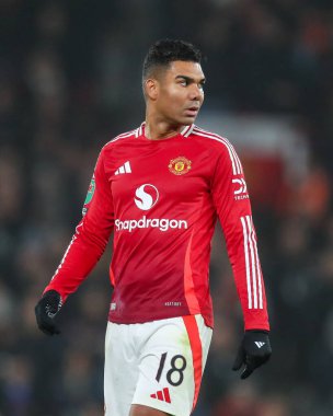 Manchester United 'dan Casemiro Carabao Kupası son 16 maçında Manchester United ile Leicester City arasında Old Trafford, Manchester, İngiltere' de, 30 Ekim 2024