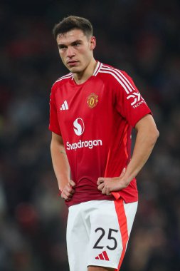 Manuel Ugarte of Manchester United during the Carabao Cup Last 16 match Manchester United vs Leicester City at Old Trafford, Manchester, United Kingdom, 30th October 2024 clipart