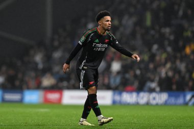 Arsenal 'den Ethan Nwaneri Carabao Kupası son 16 maçında Preston North End, Deepdale, Preston, İngiltere' de Arsenal 'e karşı, 30 Ekim 2024