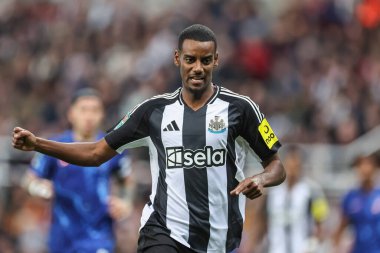 Alexander Isak of Newcastle United reacts during the Carabao Cup Last 16 match Newcastle United vs Chelsea at St. James's Park, Newcastle, United Kingdom, 30th October 2024 clipart