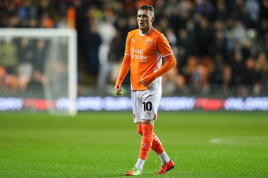 Blackpool 'dan Sonny Carey 21 Ekim 2024' te Bloomfield Road, Blackpool 'da Blackpool - Wigan Athletic maçında