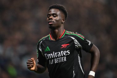 Arsenal 'den Bukayo Saka Carabao Kupası' nda son 16 maçta Preston North End, Deepdale, Preston, İngiltere 'de Arsenal' e karşı, 30 Ekim 2024