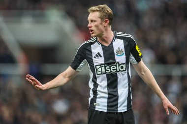 Newcastle United takımından Sean Longstaff, 30 Ekim 2024 'te St. James' s Park, Newcastle, İngiltere 'de oynanan Carabao Kupası son 16 maçında takımına talimat verdi.