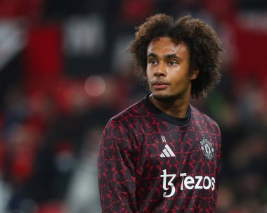 Manchester United takımından Joshua Zirkzee Carabao Kupası 'nın önündeki ısınma maçında Manchester United - Leicester City maçında 30 Ekim 2024 tarihinde Old Trafford, Manchester, İngiltere