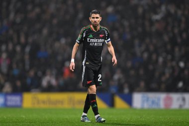 Arsenal 'den Jorginho Carabao Kupası son 16 maçında Preston North End, Deepdale, Preston, İngiltere' de Arsenal 'e karşı, 30 Ekim 2024