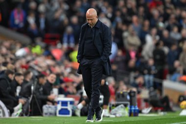 Liverpool 'un Liverpool teknik direktörü Liverpool, Lighton ve Hove Albion' a karşı 2 Kasım 2024 'te oynanan Premier League maçında üzgün görünüyor.