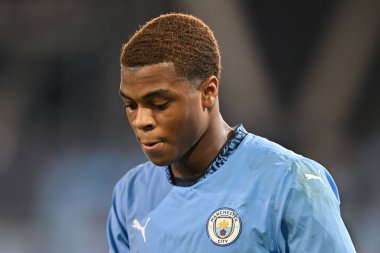 Manchester Premier League 2 U23 maçında Manchester City ile Norwich City arasında 1 Kasım 2024 'te Joie Stadyumu' nda oynanan maç sırasında Manchester City 'den Farid Alfa-Ruprecht