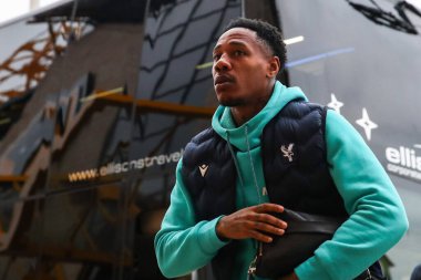 Kristal Saray 'dan Nathaniel Clyne, Premier Lig karşılaşması öncesinde Molineux, Wolverhampton, İngiltere' deki Wolverhampton-Crystal Palace maçına geldi.