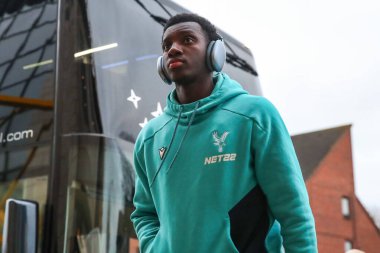 Kristal Saray 'dan Eddie Nketiah, Premier Lig maçı öncesinde Molineux, Wolverhampton, Birleşik Krallık' ta Wolverhampton Wanderers - Crystal Palace maçına geldi.
