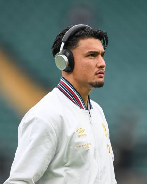 İngiltere 'den Marcus Smith, 2 Kasım 2024' te Allianz Stadyumu, Twickenham 'da oynanan İngiltere - Yeni Zelanda karşılaşması öncesinde geldi.