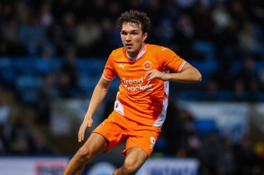 Blackpool 'dan Kyle Joseph, Birleşik Krallık' ın 2 Kasım 2024 tarihli MEMS Priestfield Stadyumu 'nda oynanan Gillingham - Blackpool FA Cup Birinci Raundu karşılaşmasında etkin.