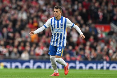 Brighton & Hove Albion takımından Yasin Ayari Premier Lig maçında Liverpool 'a karşı Anfield, Liverpool, İngiltere' de Hove Albion 'a karşı, 2 Kasım 2024