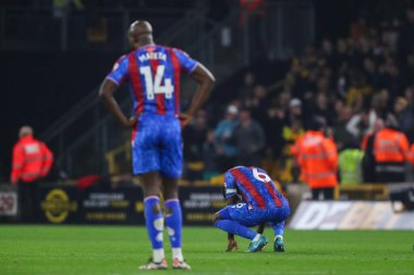 Crystal Palace 'dan Marc Guhi, İngiltere' nin Wolverhampton, Wolverhampton, 2 Kasım 2024 'te oynanan Premier League maçında Wolverhampton Wanderers' ın Crystal Palace 'a karşı oynadığı maçta 1-1 berabere kalma golünü kabul etti.