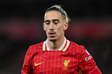 Liverpool Ligi karşılaşmasında Liverpool 'dan Kostas Tsimikas Anfield, Liverpool' da Liverpool ve Hove Albion 'a karşı, 2 Kasım 2024
