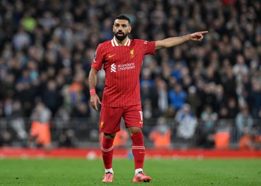 Liverpool 'dan Mohamed Salah, İngiltere' nin Liverpool kentinde oynanan Liverpool-Brighton ve Hove Albion maçında 2 Kasım 2024 tarihinde antrenman yaptı.