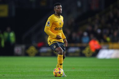 Wolverhampton Wanderers takımından Nlson Semedo, Premier League maçında topu kontrol ediyor. Wolverhampton Wanderers, Molineux, Wolverhampton 'daki Crystal Palace' a karşı, 2 Kasım 2024.