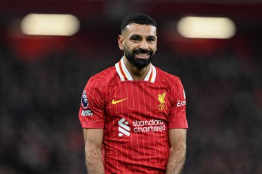 Mohamed Salah of Liverpool reacts during the Premier League match Liverpool vs Brighton and Hove Albion at Anfield, Liverpool, United Kingdom, 2nd November 2024 clipart