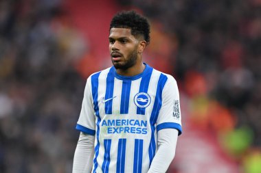 Brighton & Hove Albion takımından Georginio Rutter Premier Lig maçında Liverpool, Liverpool ve Hove Albion 'a karşı Anfield, Liverpool, İngiltere, 2 Kasım 2024