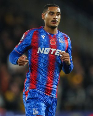 Kristal Saray 'dan Maxence Lacroix Premier League maçı sırasında Wolverhampton Wanderers, Molineux, Wolverhampton' daki Crystal Palace 'a karşı, 2 Kasım 2024