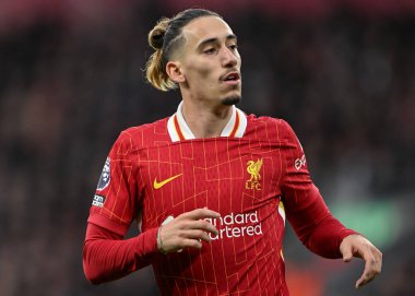 Liverpool Ligi karşılaşmasında Liverpool 'dan Kostas Tsimikas Anfield, Liverpool' da Liverpool ve Hove Albion 'a karşı, 2 Kasım 2024