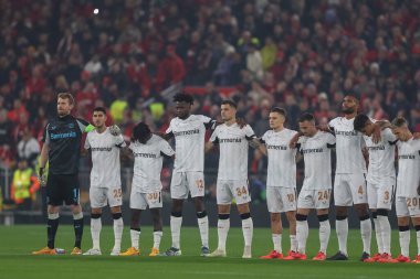 Bayer 04 Leverkusen, UEFA Şampiyonlar Ligi, Lig Sahne Maçı Liverpool-Bayer 04 Leverkusen maçı sırasında Anfield, Liverpool, İngiltere 'de 5 Kasım 2024' te sıralandı.