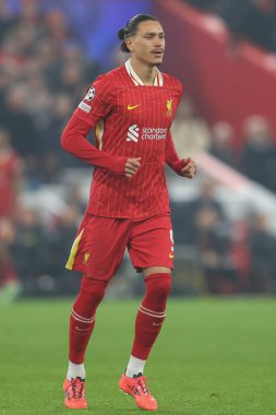 Liverpool Ligi Şampiyonlar Ligi, Lig Stage maçı sırasında Liverpool 'un Bayer 04 Leverkusen' e karşı Anfield, Liverpool, İngiltere, 5 Kasım 2024