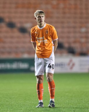 Blackpool 'dan Theo Upton Bristol Street Motors Kupası maçında Liverpool U21' e karşı Bloomfield Road, Blackpool, İngiltere, 6 Kasım 2024