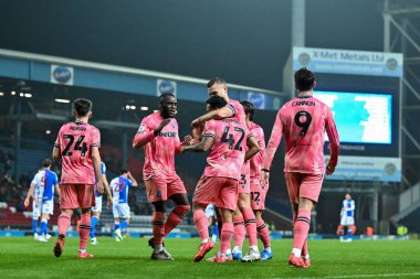 Stoke City 'den Milyon Manhoef, 6 Kasım 2024' te İngiltere 'nin Blackburn kentinde oynanan Blackburn Rovers ile Stoke City arasındaki Sky Bet Şampiyonası maçında Stoke' a 0-1 kazandırma hedefini kutluyor.