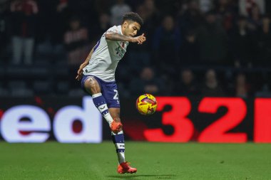 Kaine Kesler Hayden of Preston North End controls the ball during the Sky Bet Championship match Preston North End vs Sunderland at Deepdale, Preston, United Kingdom, 6th November 2024 clipart