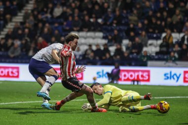 Sunderland 'dan Aaron Connolly 6 Kasım 2024' te İngiltere 'nin Deepdale kentinde oynanan Sky Bet Şampiyonası maçında golü kaçırdı.