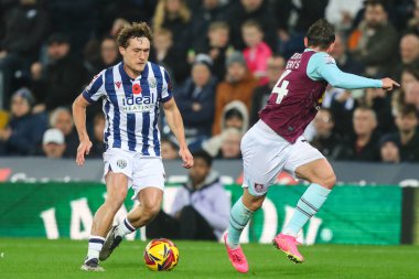 Callum Styles of West Bromwich Albion goes forward with the ball during the Sky Bet Championship match West Bromwich Albion vs Burnley at The Hawthorns, West Bromwich, United Kingdom, 7th November 2024 clipart