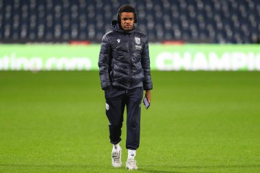 Grady Diangana of West Bromwich Albion arrives ahead of the Sky Bet Championship match West Bromwich Albion vs Burnley at The Hawthorns, West Bromwich, United Kingdom, 7th November 2024 clipart