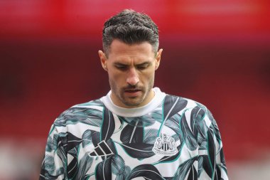 Newcastle 'dan Fabian Schr Premier Lig maçı sırasında Nottingham Forest, Newcastle United' a karşı City Ground, Nottingham, İngiltere 'de 10 Kasım 2024' te oynanan ısınma maçında