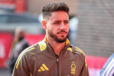 Nottingham Ormanı 'ndan Lex Moreno Premier Lig maçı sırasında Nottingham Forest, Newcastle United' a karşı City Ground, Nottingham, İngiltere 'de 10 Kasım 2024' te geldi. 