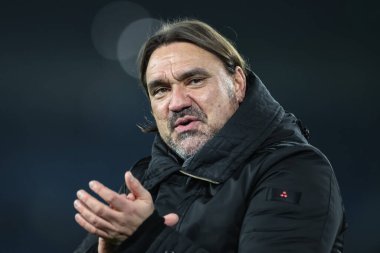 Daniel Farke manager of Leeds United celebrates the 2-0 win with the fans during the Sky Bet Championship match Leeds United vs Queens Park Rangers at Elland Road, Leeds, United Kingdom, 9th November 2024 clipart