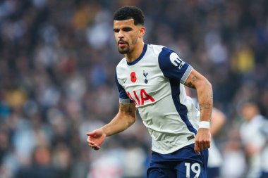 Dominic Solanke of Tottenham Hotspur in action during the Premier League match Tottenham Hotspur vs Ipswich Town at Tottenham Hotspur Stadium, London, United Kingdom, 10th November 2024 clipart