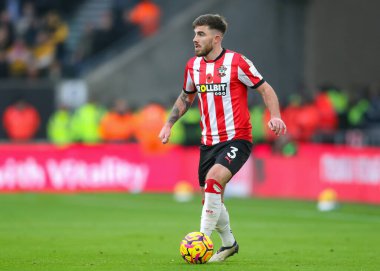 Southampton 'dan Ryan Manning Premier League maçı sırasında Wolverhampton Wanderers, Southampton' a karşı Molineux, Wolverhampton, İngiltere, 9 Kasım 2024