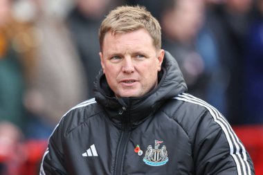 İngiltere 'nin Nottingham City Ground, Nottingham şehrinde oynanan Premier League maçında Eddie Howe teknik direktörü Nottingham Forest Newcastle United' a karşı.