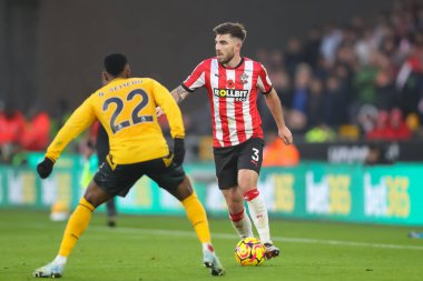 Southampton 'dan Ryan Manning, Premier League maçı sırasında Wolverhampton Wanderers, Molineux, Wolverhampton, İngiltere' de 9 Kasım 2024 'te Southampton' a karşı.