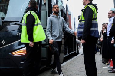 CJ Hamilton of Blackpool arrives at Gaughan Group Stadium prior to the Sky Bet League 1 match Leyton Orient vs Blackpool at Gaughan Group Stadium, London, United Kingdom, 9th November 2024 clipart